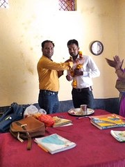 बीएसएफ में चयन होने पर विद्यालय में अभ्यर्थी का स्वागत