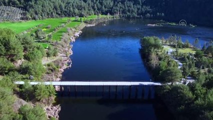 (DRONE) Ceyhan Nehri ilkbaharın renk cümbüşünü yansıtıyor