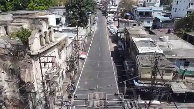 रविवार लॉकडाउन में सड़कों पर सन्नाटा, भोपाल पुलिस ड्रोन कैमरे से कर रही निगरानी, वाहन चालकों से हो रही पूछताछ