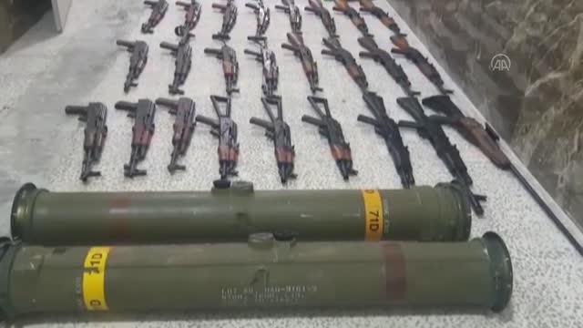 Azez'de, sivillere yönelik saldırılarda kullanılacak füze ve silah ele geçirildi