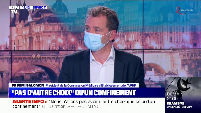 Covid-19: Rémi Salomon (APHP) ne voit pas d'autre mesure que le confinement pour ralentir la progression du virus