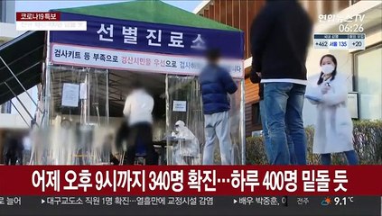 28일 오후 9시까지 340명 확진…400명 밑돌듯