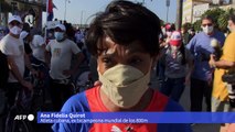 Autos y bicicletas marchan en La Habana contra el bloqueo de EEUU