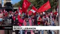 Protesta en Beirut por el caos político y el desastre económico en el Líbano