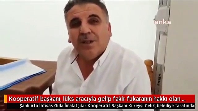Kooperatif başkanı, lüks aracıyla gelip sosyal yardım paketi aldı