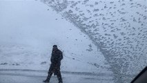 Kars'ta kar ve tipi etkili oldu