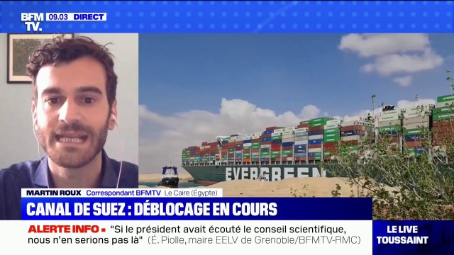 Canal de Suez: le porte-conteneurs bloqué a été remis à 80% dans la bonne direction