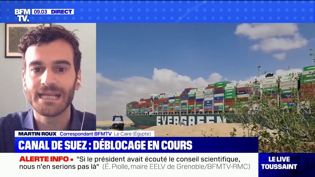 Canal de Suez: le porte-conteneurs bloqué a été remis à 80% dans la "bonne direction"