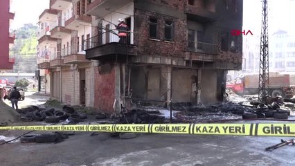 Trabzon'da lastikçi dükkanında korkutan yangın-1