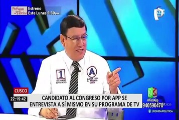 Elecciones 2021: candidato al Congreso por APP se entrevistó a sí mismo en su programa de TV