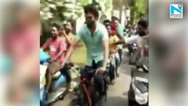 Tamil actor Vijay cycles to Chennai polling booth to cast vote