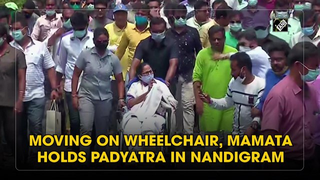 Moving on wheelchair, Mamata holds padyatra in Nandigram