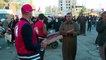 شاهد: الهلال الأحمر العراقي يُطهر زوار مدينة كربلاء  قبل الاحتفلات بذكرى ولادة الإمام محمد المهدي