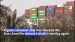 Suez Canal traffic resumes as megaship refloated