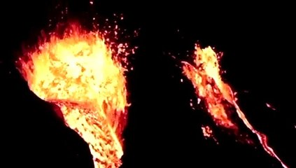 Amazing shot of an active volcano erupting