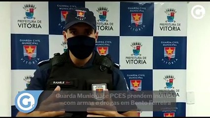 Guarda Municipal e PCES prendem indivíduo com armas e drogas em Bento Ferreira