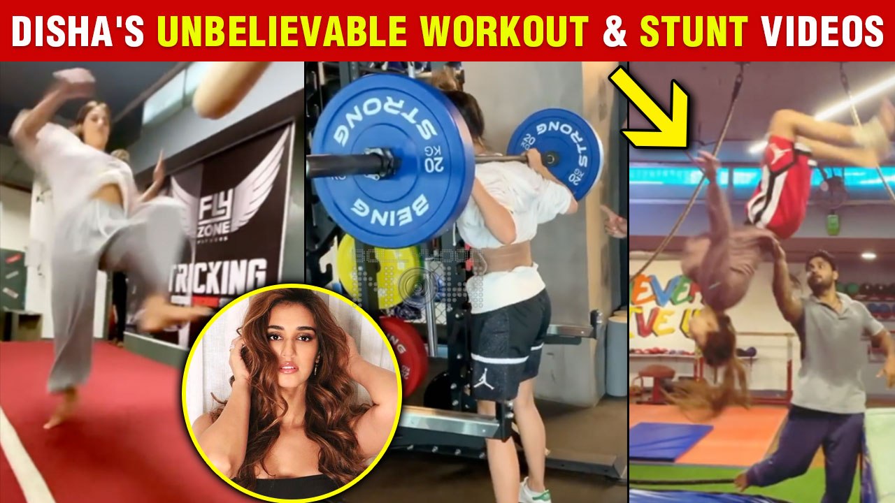 Disha Patani Lifts Super Heavy Weights, Performs Stunts | All Workout Videos