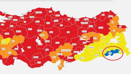 Risk haritasındaki tek "mavi" renkli il olan Şırnak'ın başarısı, 6 maddeden geçiyor