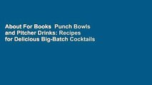 About For Books  Punch Bowls and Pitcher Drinks: Recipes for Delicious Big-Batch Cocktails  For