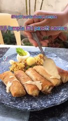 making lumpia using canton