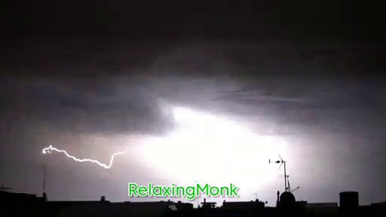 Thunderstorm with heavy rain || Relaxing Music By RelaxingMonk