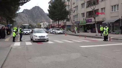 AMASYA Amasya'da yaya geçitlerine 'kırmızı çizgi' uygulaması
