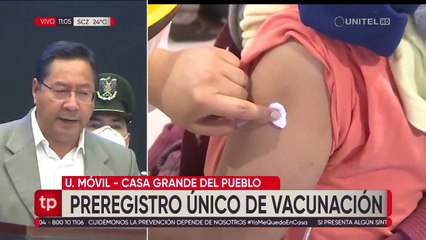 El presidente Luis Arce dio inicio al pre registro de la vacuna