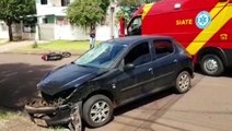 Motociclista fica ferido após se envolver em uma colisão com carro no Bairro Periolo