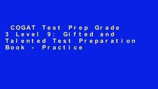 COGAT Test Prep Grade 3 Level 9: Gifted and Talented Test Preparation Book - Practice