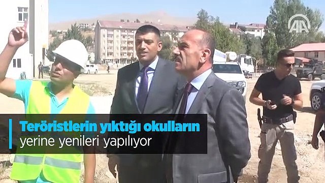 Teröristlerin yıktığı okulların yerine yenileri yapılıyor
