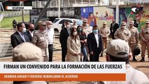 El gobernador Herrera Ahuad y la ministra de Seguridad de la Nación Sabina Frederic firmaron un convenio para afianzar tareas de formación profesional de las fuerzas