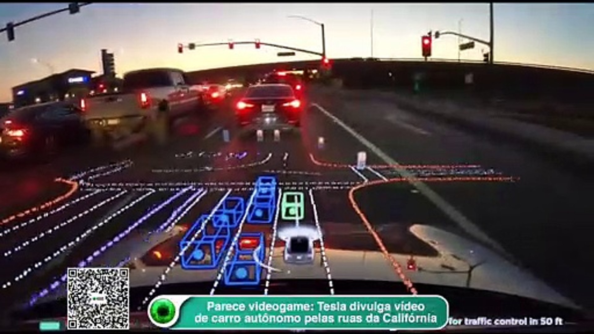 Parece videogame: Tesla divulga vídeo de carro autônomo pelas ruas da Califórnia