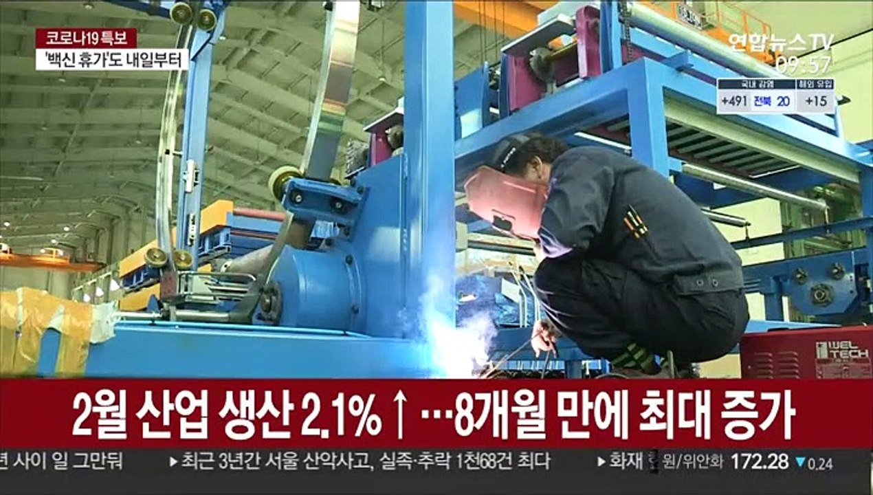 산업생산 8개월 만에 최대폭 증가…"경기 회복세 강해져"
