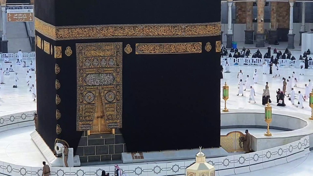 Azan to Luhr prayer in the Great Mosque of Makkah, Saudi Arabia