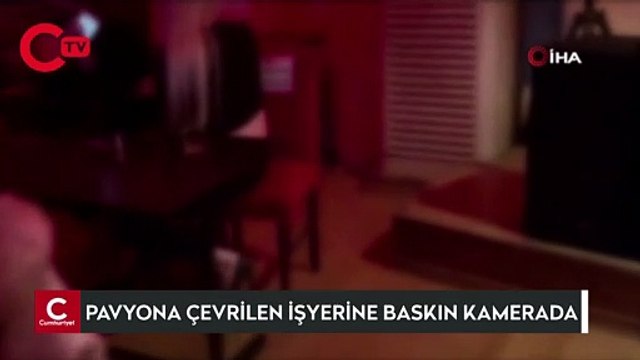 Maltepe’de pavyona çevrilen iş yerine baskın kamerada