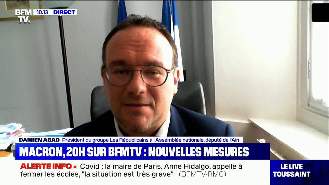 Covid-19: Damien Abad demande "un confinement territorialisé, avec fermeture des écoles et restrictions de déplacement"