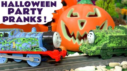Halloween Pranks at the Party with Tom Moss Thomas the Tank Engine and Funny Funlings in this Family Friendly Full Episode English Video for Kids by Toy Trains 4U