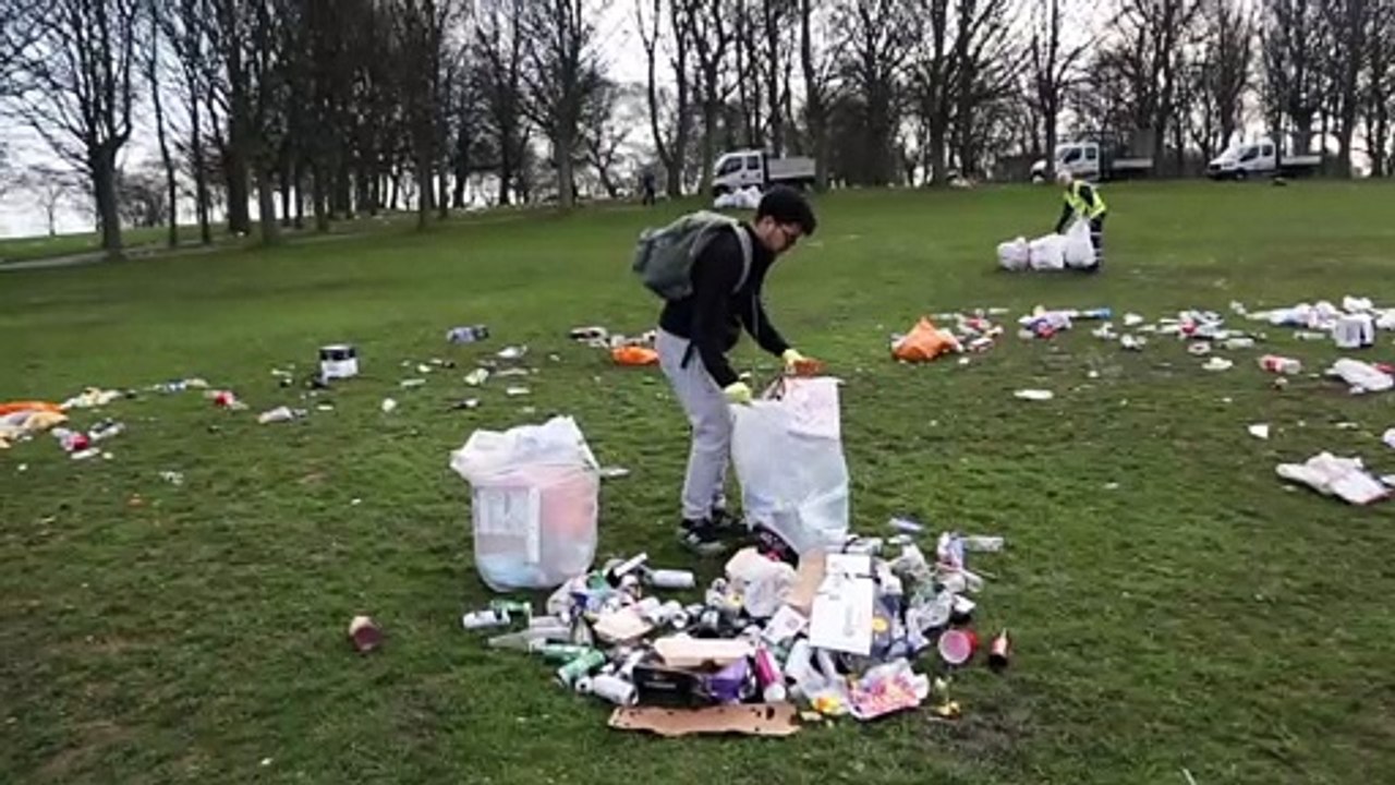 Woodhouse Moor rubbish in March 2021