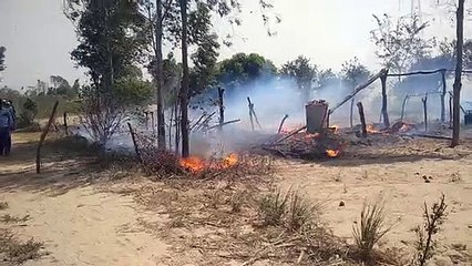 घर मे आग लगने से मचा हड़कंप