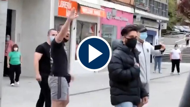 Un grupo de estética de neonazi increpa a Iglesias en Coslada