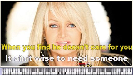 Bonnie Tyler -  It's a Heartache - karaoke songs online with lyrics on the screen and piano.