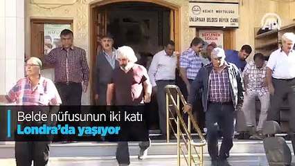 Belde nüfusunun iki katı Londra'da yaşıyor