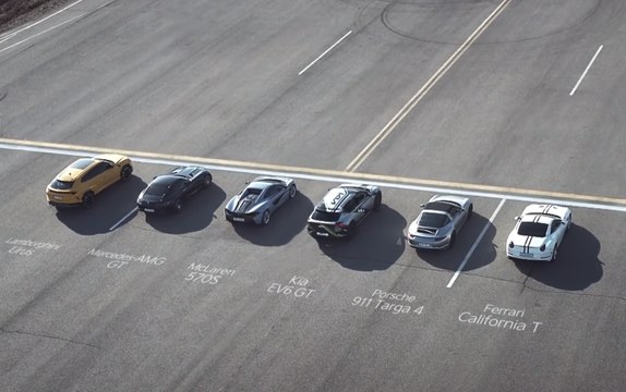 VÍDEO: El Kia EV6 GT destroza en una Drag Race a un Ferrari, un Lamborghini, un AMG GT y un Porsche 911