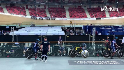 L’équipe de France de cyclisme sur piste s’entraîne autour... des vaccinés