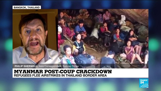 Myanmar post-coup crackdown: Refugees flee airstrikes in Thailand border area