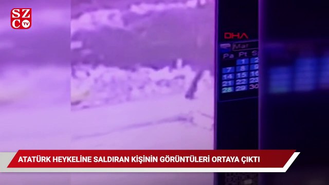 Atatürk heykeline saldıran kişinin güvenlik kamerası görüntüleri ortaya çıktı
