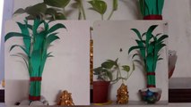 How To Make Bamboo Plant With Paper|Diy Lucky Bamboo|Home Decoration Ideas Using Paper