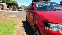 Mulher fica ferida em acidente no Bairro Morumbi, em Cascavel