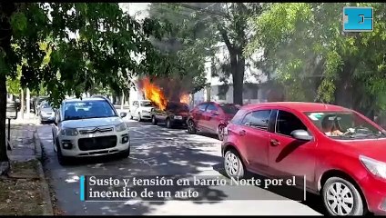 Susto y tensión en barrio Norte por el incendio de un auto