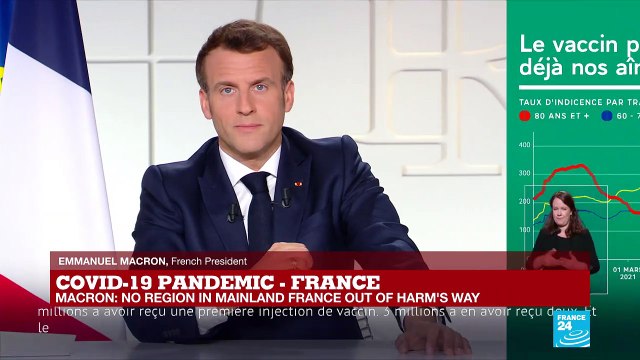 Coronavirus pandemic: Macron says vaccination open to people over 60 from mid-April